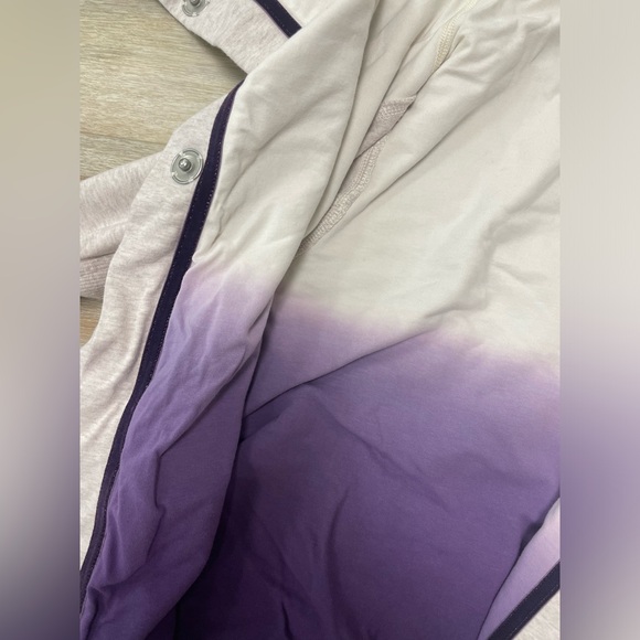 Lululemon Athletica Savasana heathered dune cowl funnel neck wrap jacket Sz 6 - Picture 4 of 4